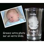 Photo gravÃ©e sur verre Ã  champagne blida