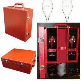 Coffret flûtes champagne personnalisées rouge